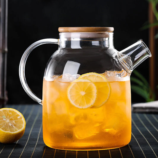 1L/1.5L Big Transparent Borosilicate Glass Teapot Heat-Resistant Large Clear Tea Pot Flower Tea Set Puer Kettle Office Home Tool