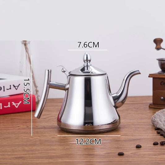 1L/2L Stainless Steel Thicker Water Kettle TeaPot With Filter Metal  Gas Stove Induction Cooker Water Kettle Gold Silver