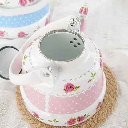 1L Enamel Retro Water Kettle Tea Coffee Pot with Fine Mouth for Electric Stove and Cold Water - Feilong