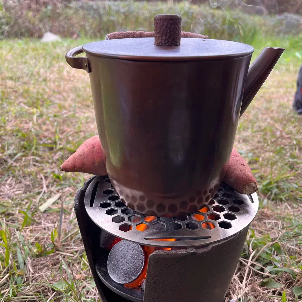 1L Pure Copper Teapot Water Kettle Tea Coffee Pot  Retro Copper Water Boiler Outdoor Kettle Drinkware Tableware