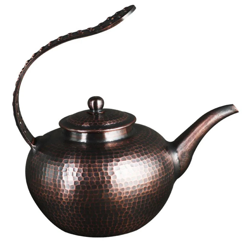 1L Side Handle Teapot Retro Large Chinese Teapot Hot Water Kettle Handmade Infuser Teapot Metal Burn Kettle Gold Kung Fu Tea Set