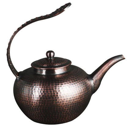 1L Side Handle Teapot Retro Large Chinese Teapot Hot Water Kettle Handmade Infuser Teapot Metal Burn Kettle Gold Kung Fu Tea Set