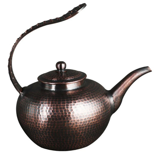 1L Side Handle Teapot Retro Large Chinese Teapot Hot Water Kettle Handmade Infuser Teapot Metal Burn Kettle Gold Kung Fu Tea Set