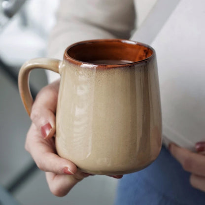 1PC European Style Ceramic Kiln 400ML Retro Coffee Tea Cup Restaurant Breakfast Office Water Mugs Home Drinkware  Set
