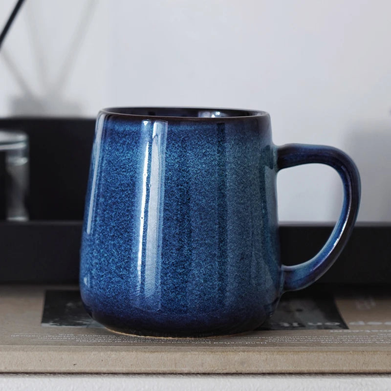 1PC European Style Ceramic Kiln 400ML Retro Coffee Tea Cup Restaurant Breakfast Office Water Mugs Home Drinkware  Set