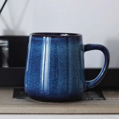1PC European Style Ceramic Kiln 400ML Retro Coffee Tea Cup Restaurant Breakfast Office Water Mugs Home Drinkware  Set