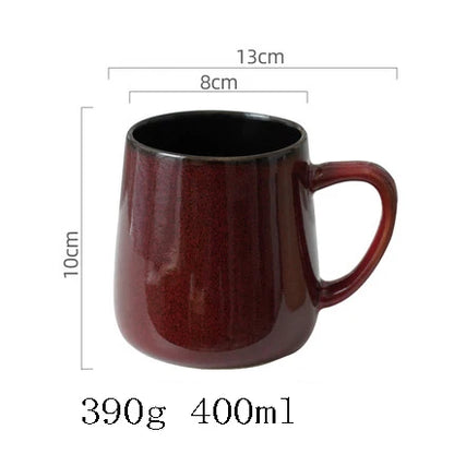1PC European Style Ceramic Kiln 400ML Retro Coffee Tea Cup Restaurant Breakfast Office Water Mugs Home Drinkware  Set