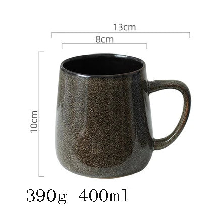 1PC European Style Ceramic Kiln 400ML Retro Coffee Tea Cup Restaurant Breakfast Office Water Mugs Home Drinkware  Set