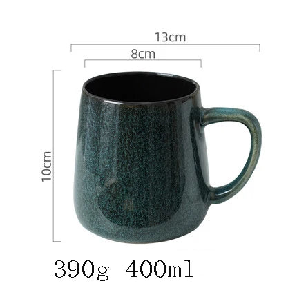 1PC European Style Ceramic Kiln 400ML Retro Coffee Tea Cup Restaurant Breakfast Office Water Mugs Home Drinkware  Set