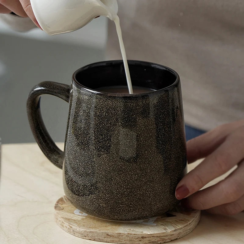 1PC European Style Ceramic Kiln 400ML Retro Coffee Tea Cup Restaurant Breakfast Office Water Mugs Home Drinkware  Set