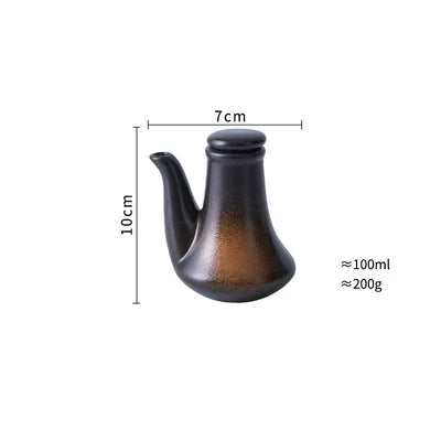 1PC European Style  Retro Ceramic Oil  Soy  Vinegar Seasoning Pot Home Kitchen Condiment Bottle Kitchen Accesories Set