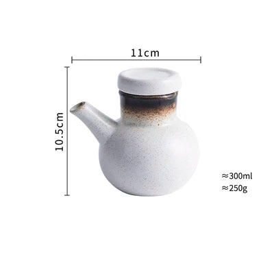 1PC European Style  Retro Ceramic Oil  Soy  Vinegar Seasoning Pot Home Kitchen Condiment Bottle Kitchen Accesories Set