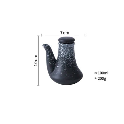 1PC European Style  Retro Ceramic Oil  Soy  Vinegar Seasoning Pot Home Kitchen Condiment Bottle Kitchen Accesories Set