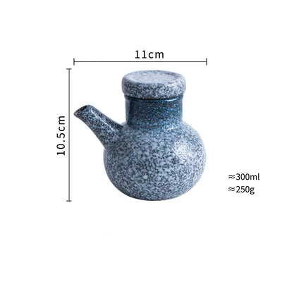 1PC European Style  Retro Ceramic Oil  Soy  Vinegar Seasoning Pot Home Kitchen Condiment Bottle Kitchen Accesories Set