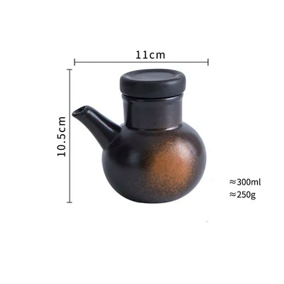 1PC European Style  Retro Ceramic Oil  Soy  Vinegar Seasoning Pot Home Kitchen Condiment Bottle Kitchen Accesories Set