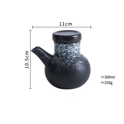 1PC European Style  Retro Ceramic Oil  Soy  Vinegar Seasoning Pot Home Kitchen Condiment Bottle Kitchen Accesories Set