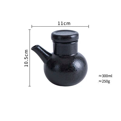 1PC European Style  Retro Ceramic Oil  Soy  Vinegar Seasoning Pot Home Kitchen Condiment Bottle Kitchen Accesories Set