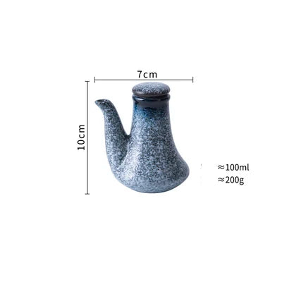 1PC European Style  Retro Ceramic Oil  Soy  Vinegar Seasoning Pot Home Kitchen Condiment Bottle Kitchen Accesories Set