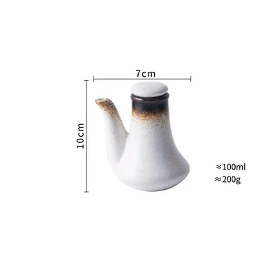 1PC European Style  Retro Ceramic Oil  Soy  Vinegar Seasoning Pot Home Kitchen Condiment Bottle Kitchen Accesories Set