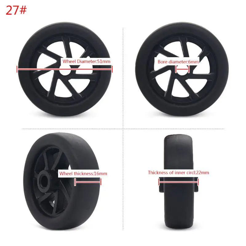 1PC Luggage  Plastic Swivel Wheels Rotation Suitcase Replacement Casters
