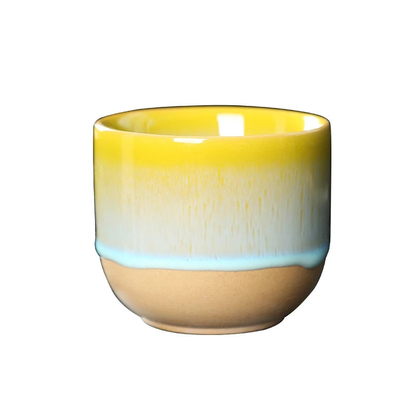 1PCS Ceramic Tea Cup Kiln Change China Porcelain Kung Fu Cups Pottery Drinkware Tableware Water Mug For Gift Wholesale