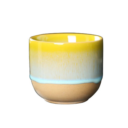 1PCS Ceramic Tea Cup Kiln Change China Porcelain Kung Fu Cups Pottery Drinkware Tableware Water Mug For Gift Wholesale