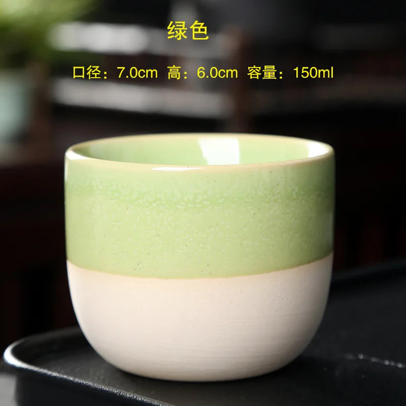 1PCS Ceramic Tea Cup Kiln Change China Porcelain Kung Fu Cups Pottery Drinkware Tableware Water Mug For Gift Wholesale