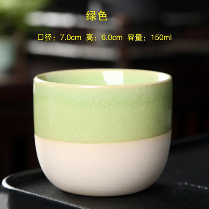1PCS Ceramic Tea Cup Kiln Change China Porcelain Kung Fu Cups Pottery Drinkware Tableware Water Mug For Gift Wholesale