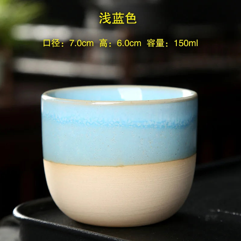 1PCS Ceramic Tea Cup Kiln Change China Porcelain Kung Fu Cups Pottery Drinkware Tableware Water Mug For Gift Wholesale