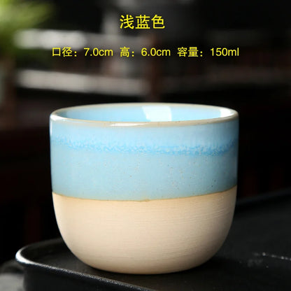 1PCS Ceramic Tea Cup Kiln Change China Porcelain Kung Fu Cups Pottery Drinkware Tableware Water Mug For Gift Wholesale
