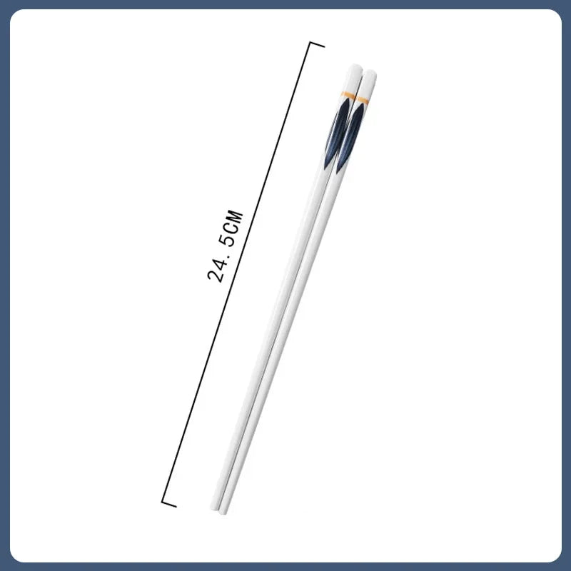 1Pair Blue and White Ceramic Japanese Style Chopsticks Bone Porcelain Long Sushi  Household Chopsticks