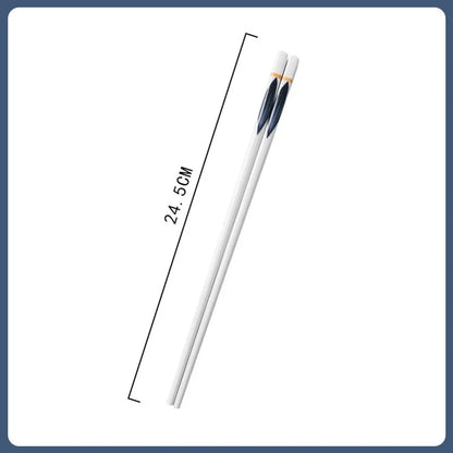 1Pair Blue and White Ceramic Japanese Style Chopsticks Bone Porcelain Long Sushi  Household Chopsticks