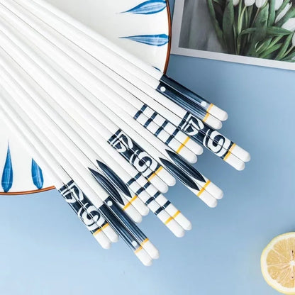 1Pair Blue and White Ceramic Japanese Style Chopsticks Bone Porcelain Long Sushi  Household Chopsticks