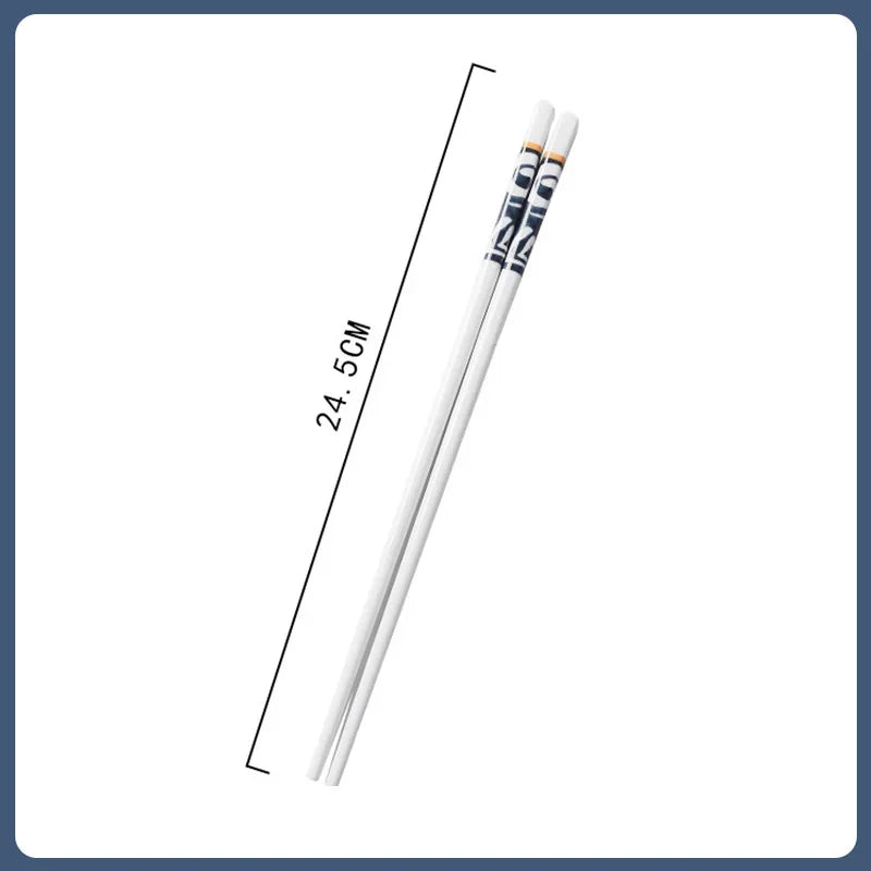 1Pair Blue and White Ceramic Japanese Style Chopsticks Bone Porcelain Long Sushi  Household Chopsticks