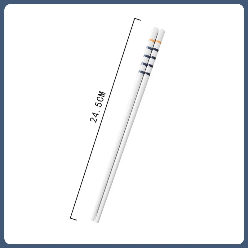 1Pair Blue and White Ceramic Japanese Style Chopsticks Bone Porcelain Long Sushi  Household Chopsticks