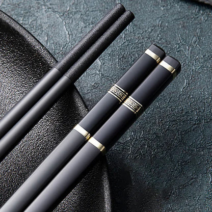 1Pairs Reusable Japanese Chinese Chopsticks Food Sushi Sticks Reusable Chopsticks Set Metal Alloy Tableware Family Chopstick