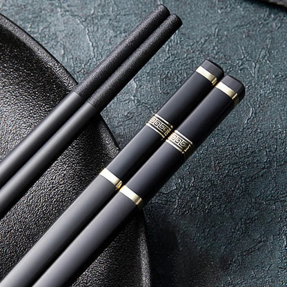 1Pairs Reusable Japanese Chinese Chopsticks Food Sushi Sticks Reusable Chopsticks Set Metal Alloy Tableware Family Chopstick