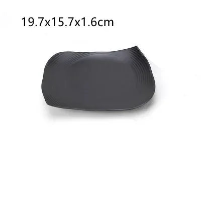 1Pc Black Matte Fan-shaped Melamine Plate Tableware Western Steak Salad Dessert Cake Sushi Snack Tea Tray Storage Plate