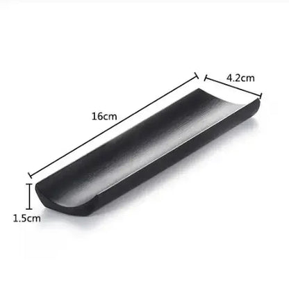 1Pc Black Matte Fan-shaped Melamine Plate Tableware Western Steak Salad Dessert Cake Sushi Snack Tea Tray Storage Plate