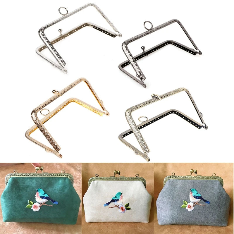 1Pc DIY Purse Handbag Handle Coins Bags Metal Kiss Clasp Lock Frame 13.8cm