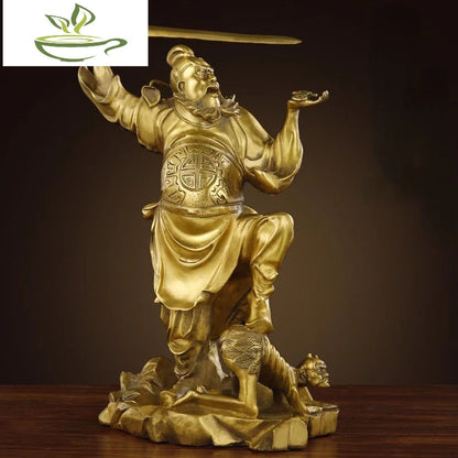 Zhong Kui Statue Pure Copper  Tian Shi Ornament Home Entrance Office Store Decorations Sculptures