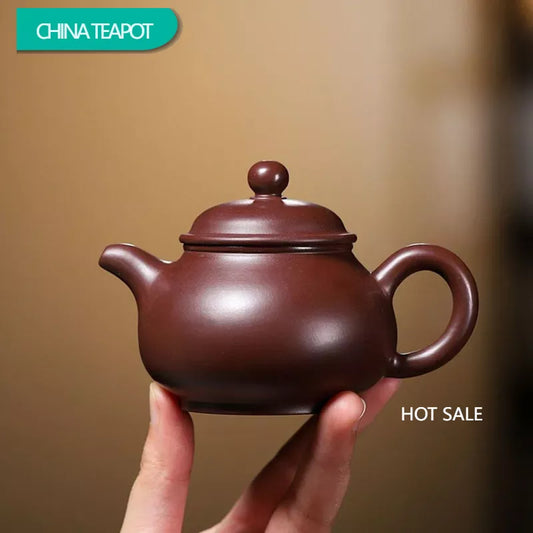 120ml Authentic Chinese Yixing Purple Clay Teapots Small Capacity Famous Artists Handmade Tea Pot Kettle Zisha Tea Set Teaware