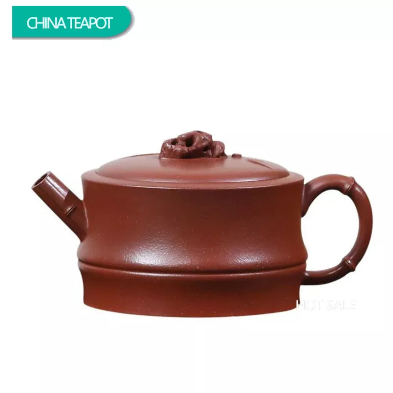 160ml Chinese Yixing Authentic Purple Clay Teapots Beauty Kettle Famous Handmade Bamboo Tea Pot Raw Ore Zisha Tea Set Teaware