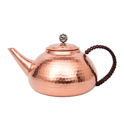 1l Side Handle Teapot Vintage Purple Copper Pot Chinese Large Hot Water Kettle Metal Burn Kettle Household Items Infuser Teapot