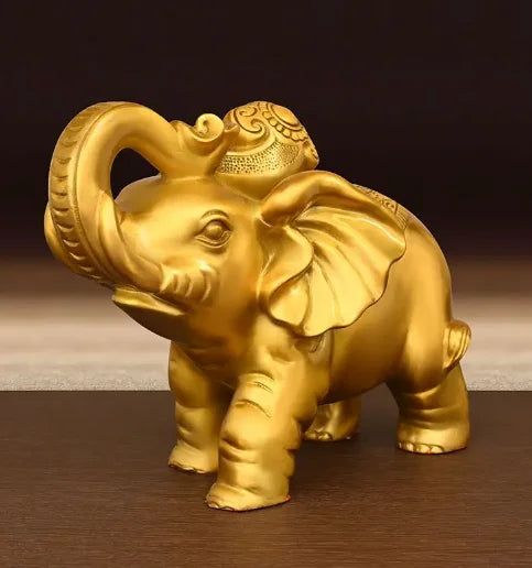1pairs Copper Elephant Ornaments Auspicious Living Room Wine Cabinet Decor Home Store Crafts Gifts