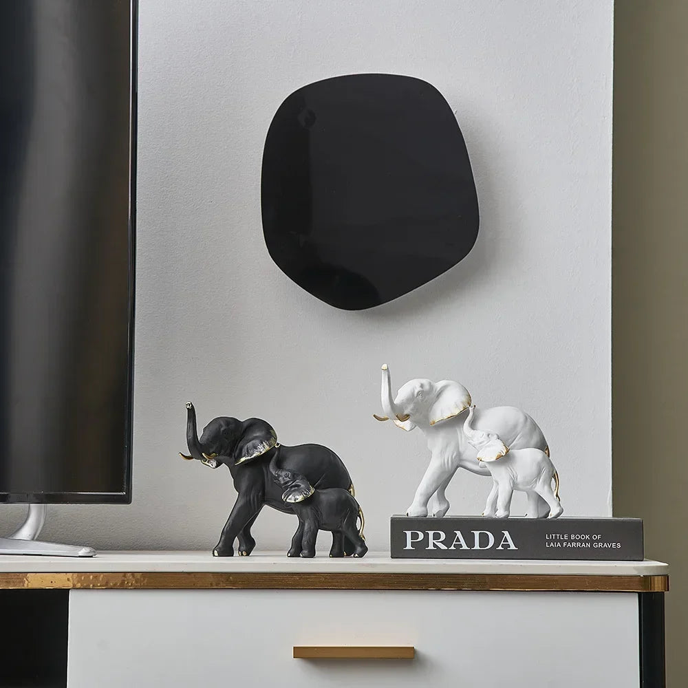 1pairs Creative Modern Decor Animal Resin Elephant Statues & Figurines Sculpture Living Room Table Ornaments Crafts