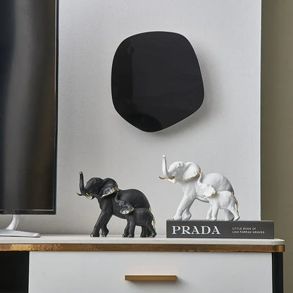 1pairs Creative Modern Decor Animal Resin Elephant Statues & Figurines Sculpture Living Room Table Ornaments Crafts