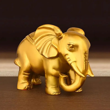 1pairs Pure Copper Elephant Ornaments Auspicious Wine Cabinet Living Room Decor Home Store Sculptures