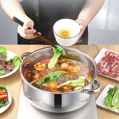 1pc 28cm Four-Layer Steamer Household Multifunction Stainless Steel Steamer Pot Stockpot for Home Kitchen