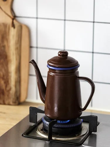 1pc 800ml Coffee Cooker Kettle Enamel pot Household hand coffee pot kitchen Boiling water Teapot Lard Coffee Kettle